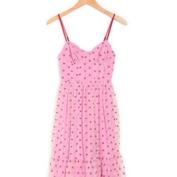 Betsey Johnson Pink Heart Midi Dress - Picture 8 of 8